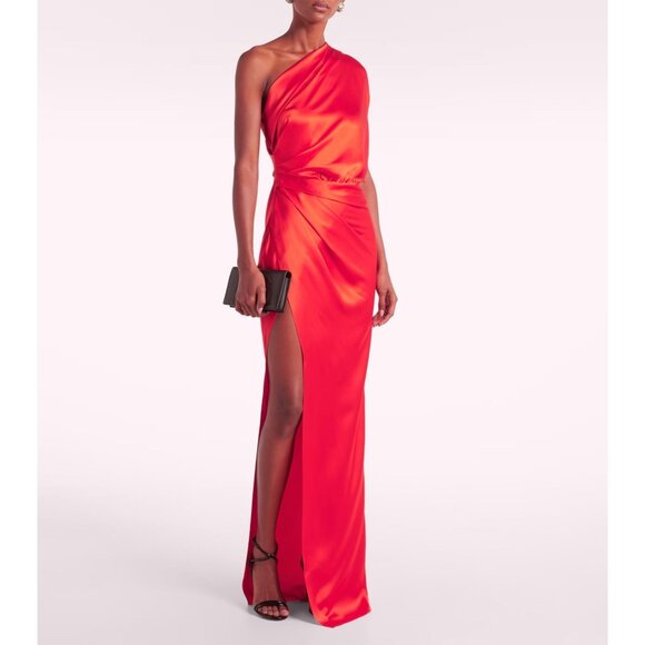 The Sei for FWRD Womens Drape Gown in Scarlet 10 New Long Maxi Formal Dress - Picture 16 of 16